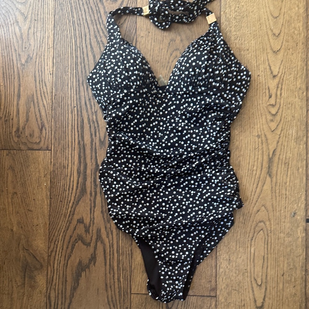 Victoria's Secret Black and White Polka Dot One-Piece